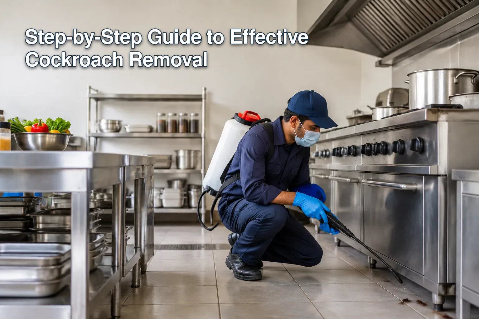 Professional cockroach treatment illustration