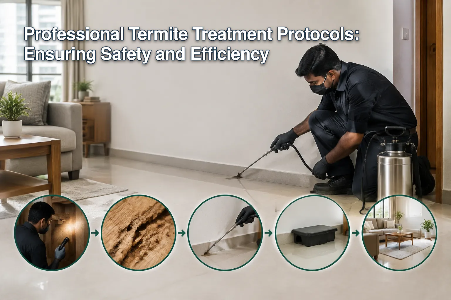 Step-by-step termite treatment workflow