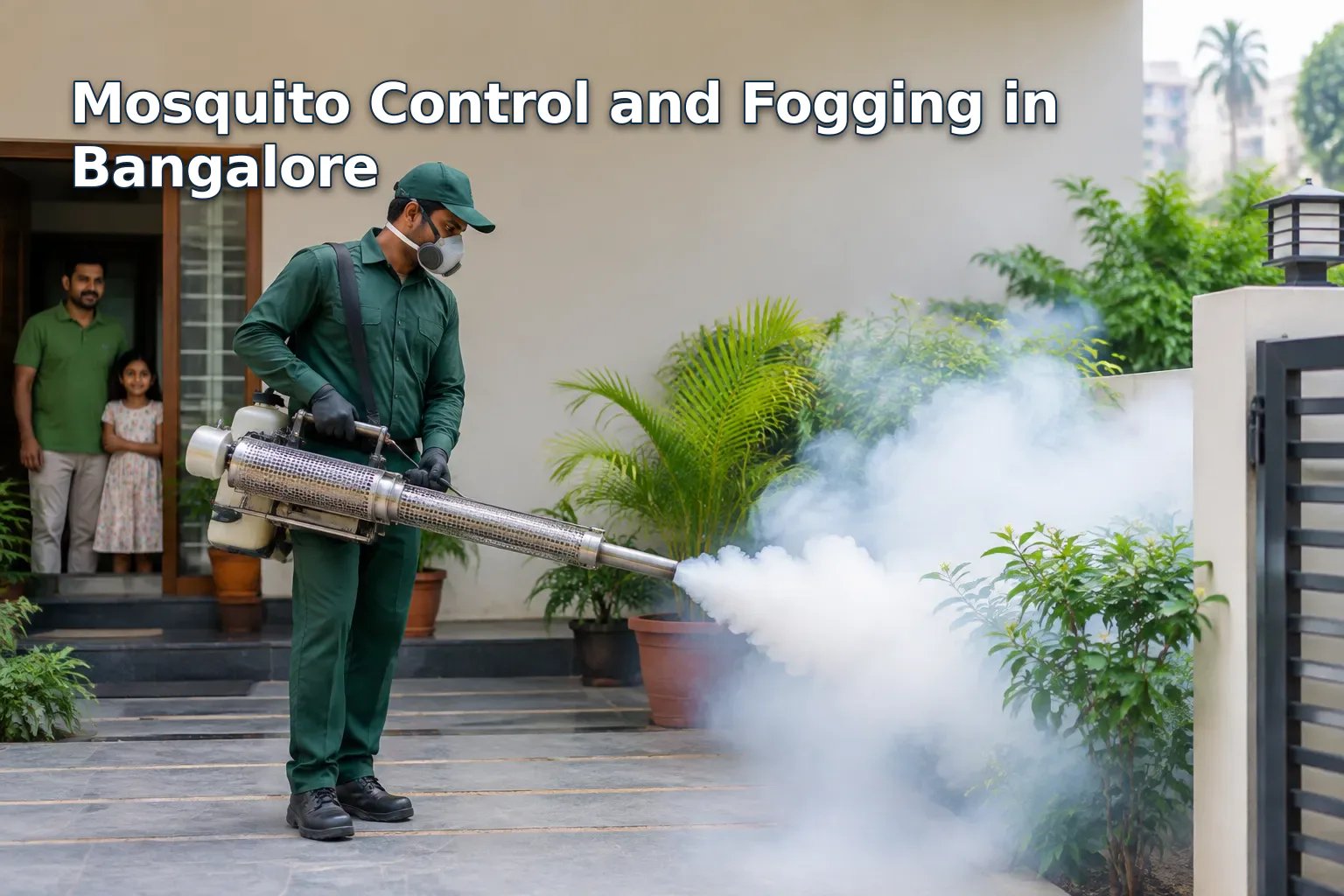 Professional performing mosquito fogging in Bangalore