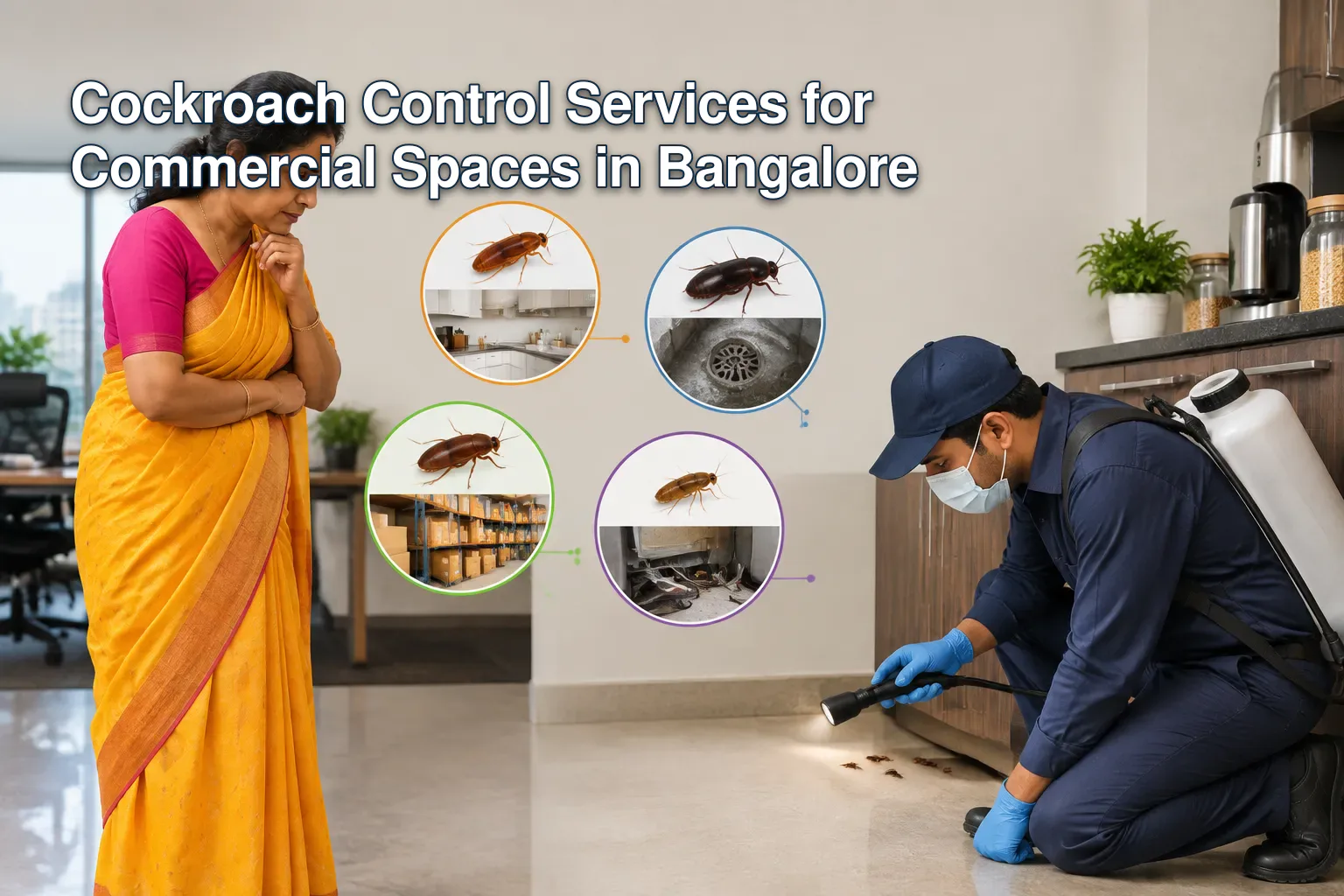 Types of cockroaches in Bangalore infographic