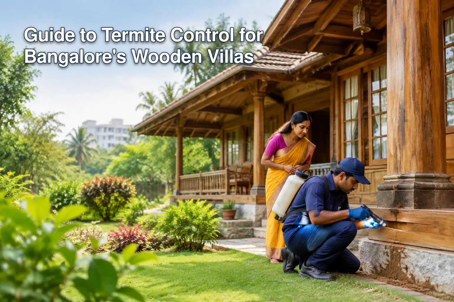 Bangalore wooden villa in a green setting