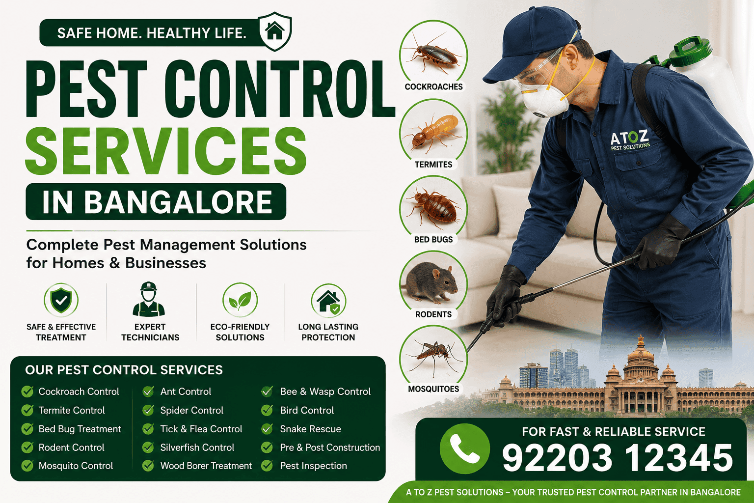 Pest control services in Bangalore: professional pest management for homes and businesses.