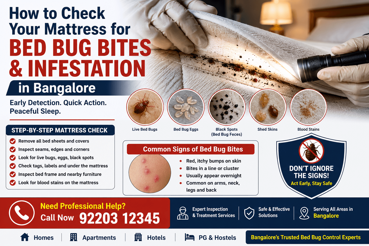 How to check your mattress for bed bug bites in Bangalore: Early detection & quick action.
