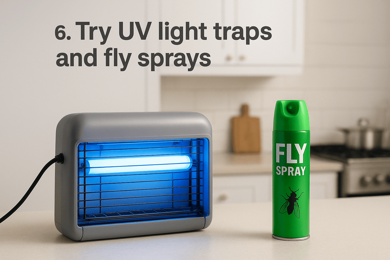 6. Try UV light traps and fly sprays