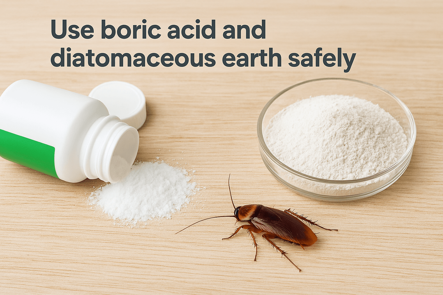 6. Use boric acid and diatomaceous earth safely