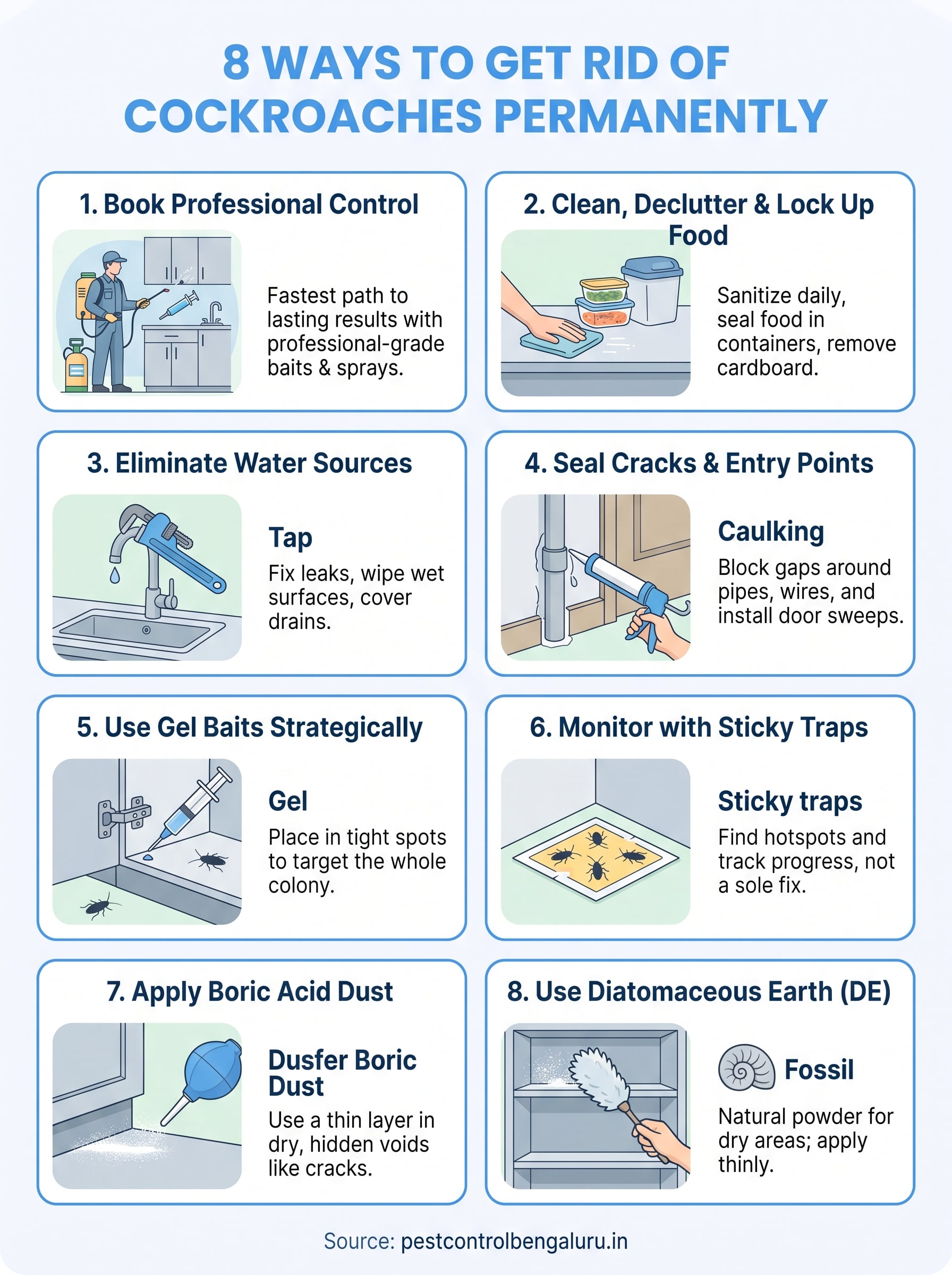 how to get rid of cockroaches at home infographic