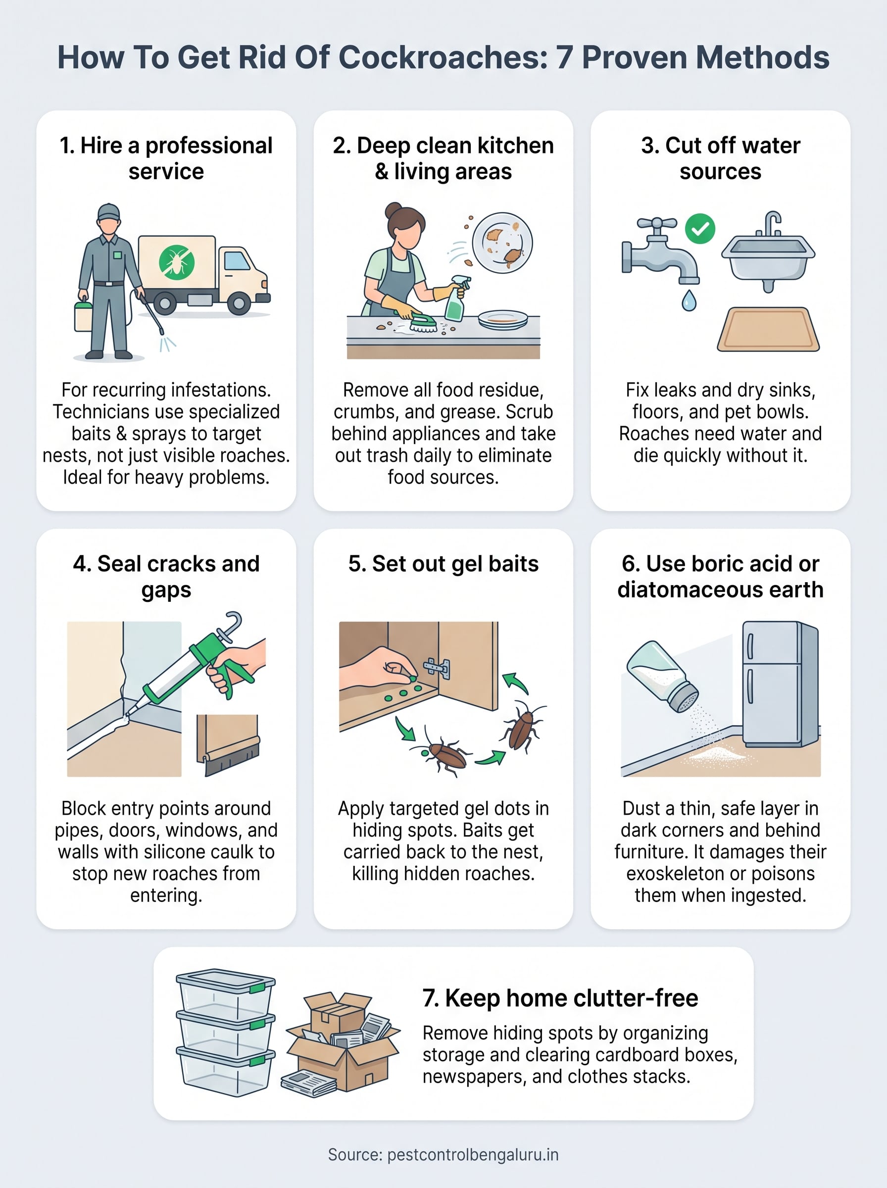 how to get rid of cockroaches infographic