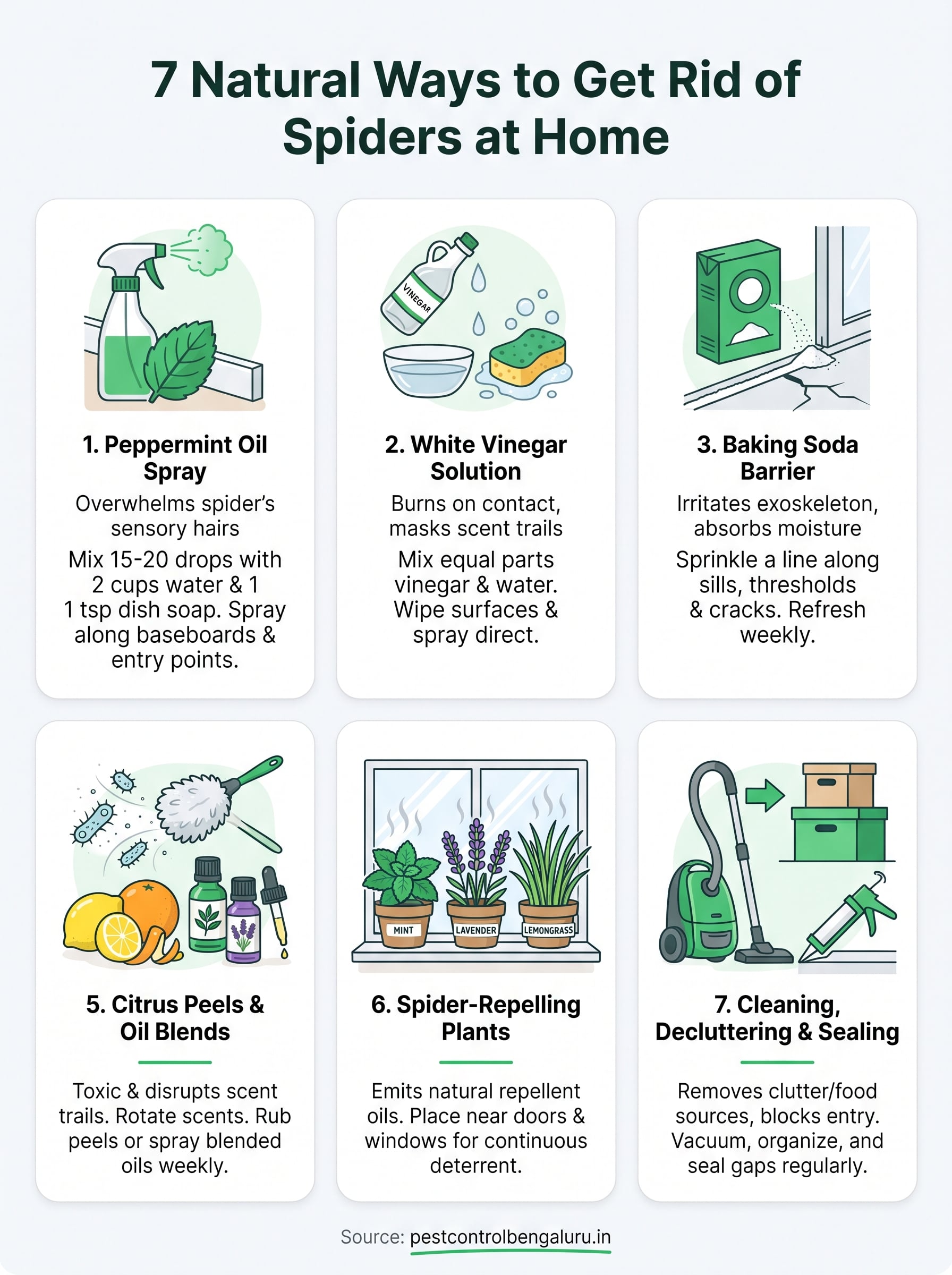 how to get rid of spiders at home infographic