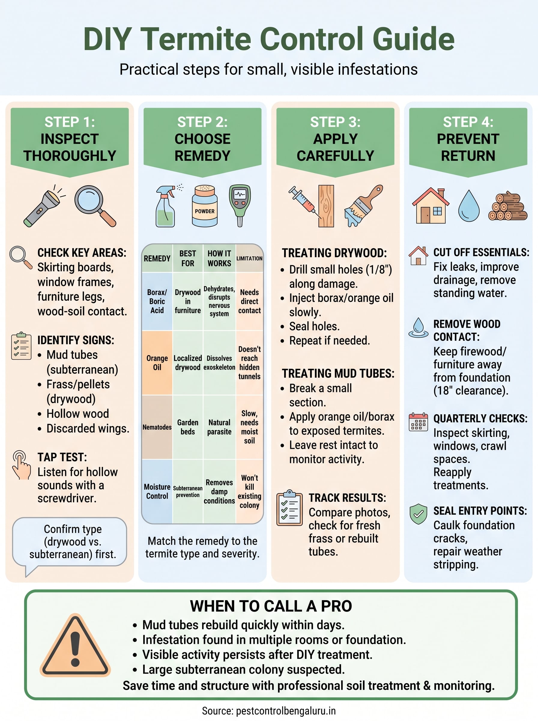 how to get rid of termites at home infographic