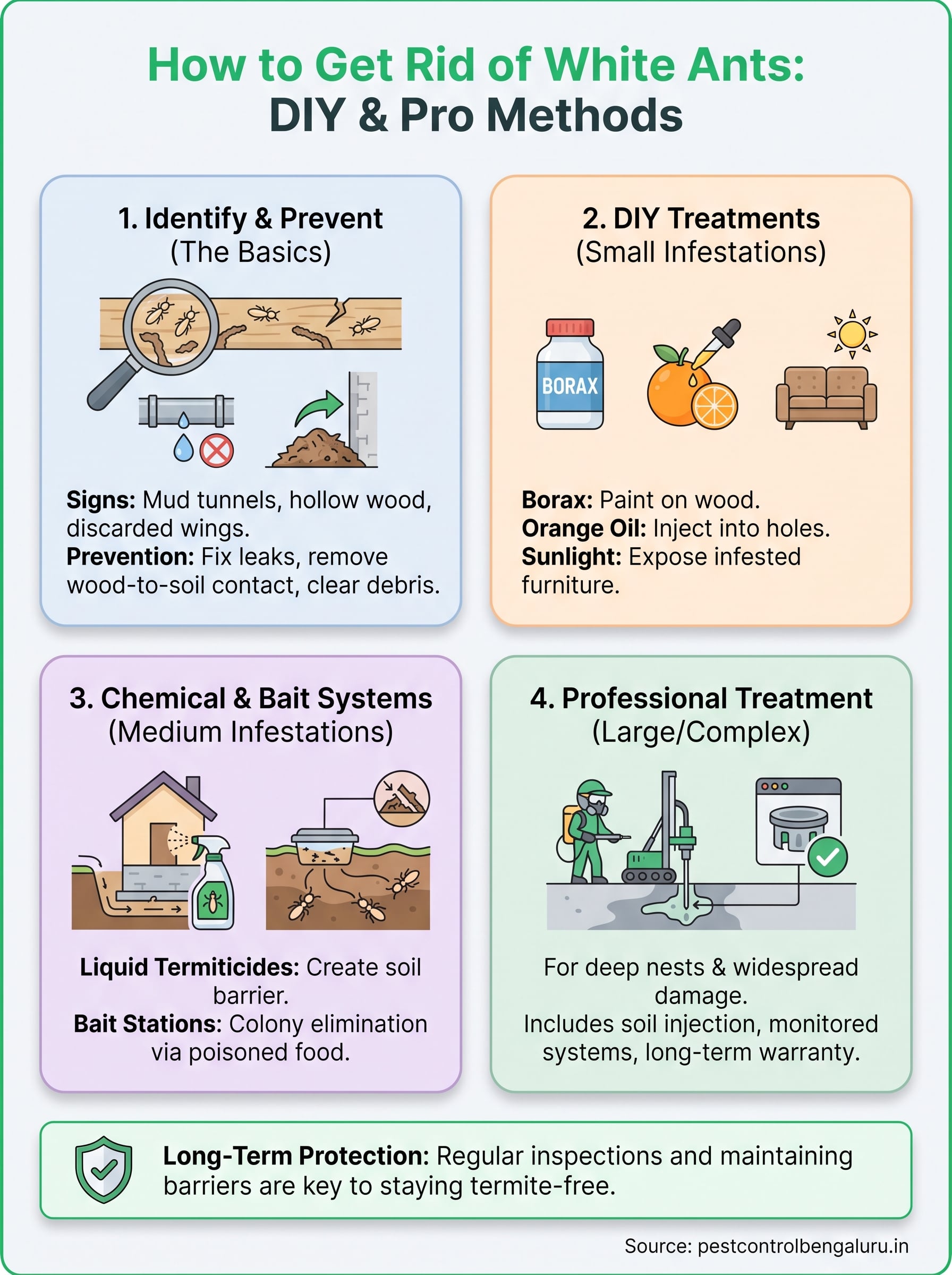 how to get rid of white ants infographic