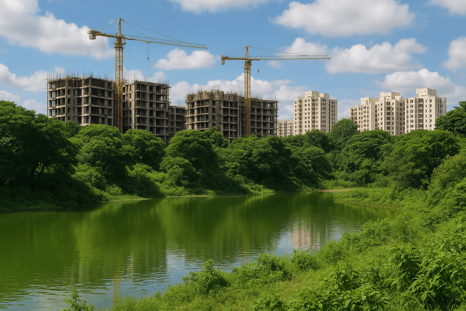 Lakes, greenery, and construction sites add fuel