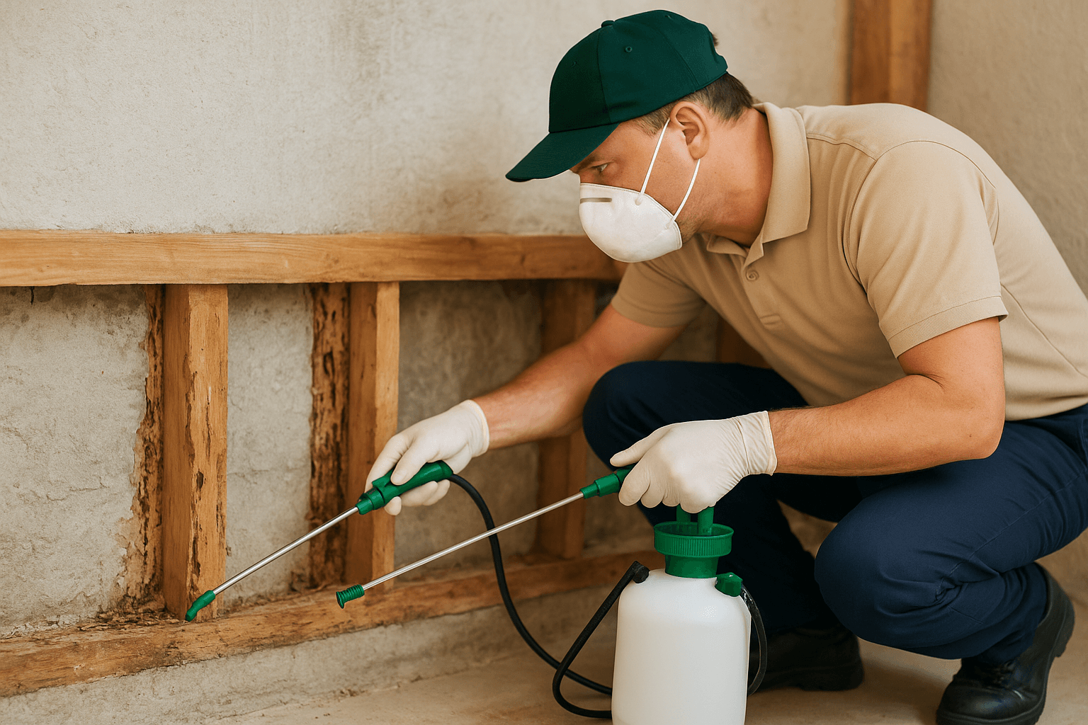 Termite and wood-destroying pest treatment