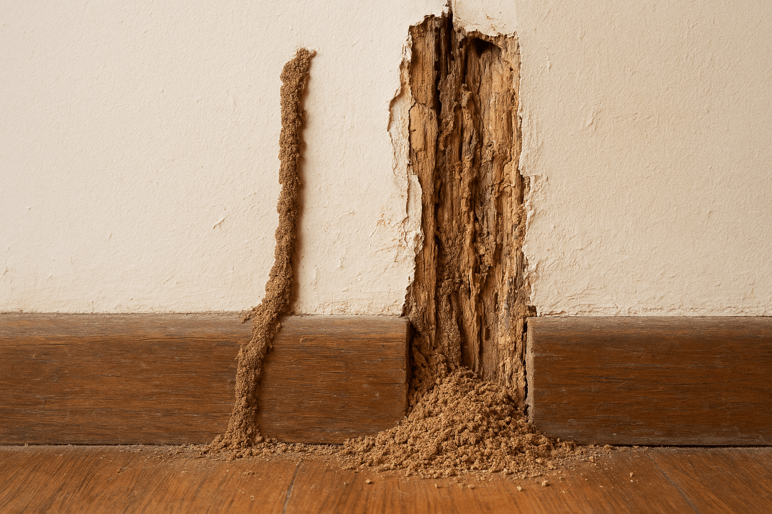 Visible damage that signals an active infestation
